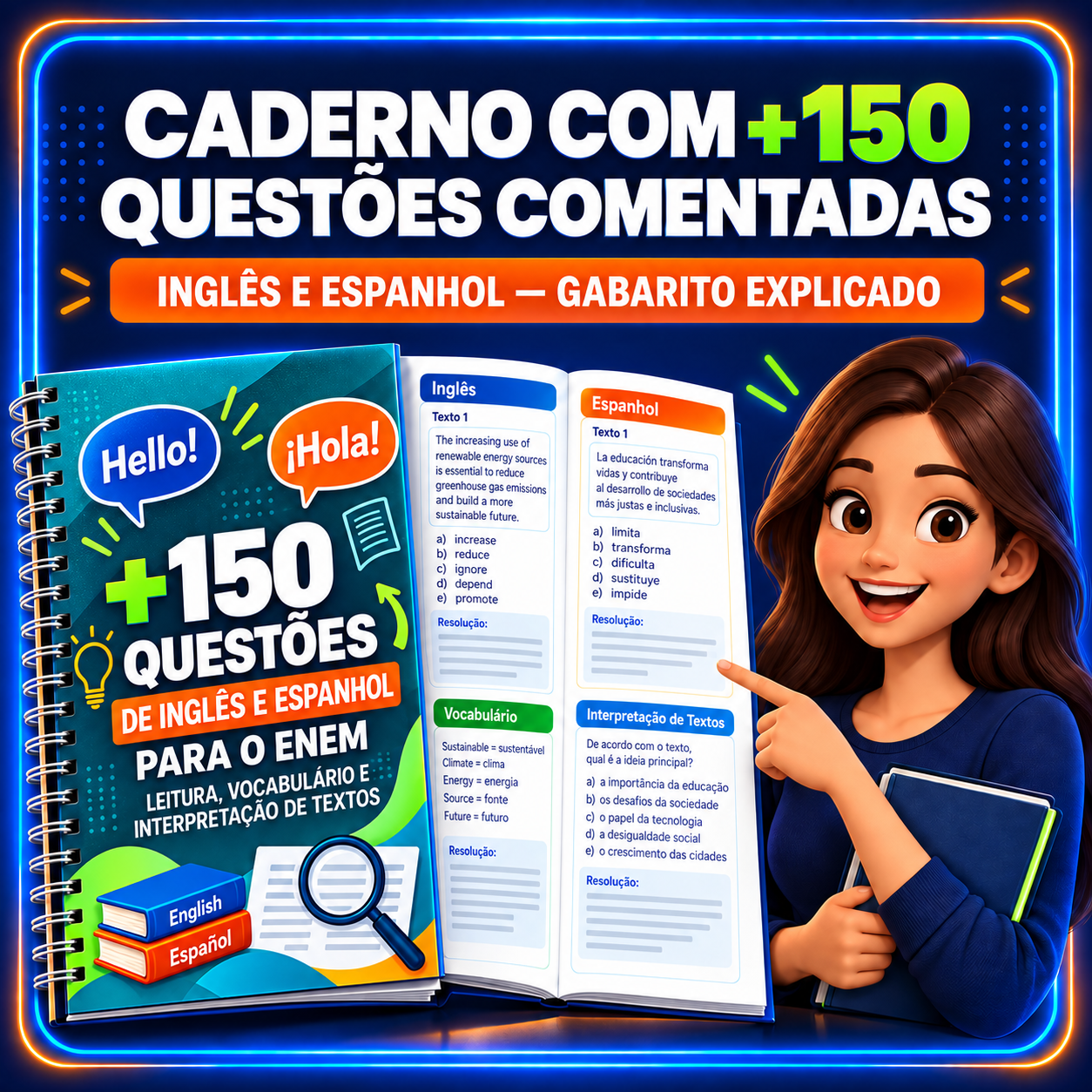 Bônus 1 - Caderno de Questões Inglês e Espanhol Comentadas