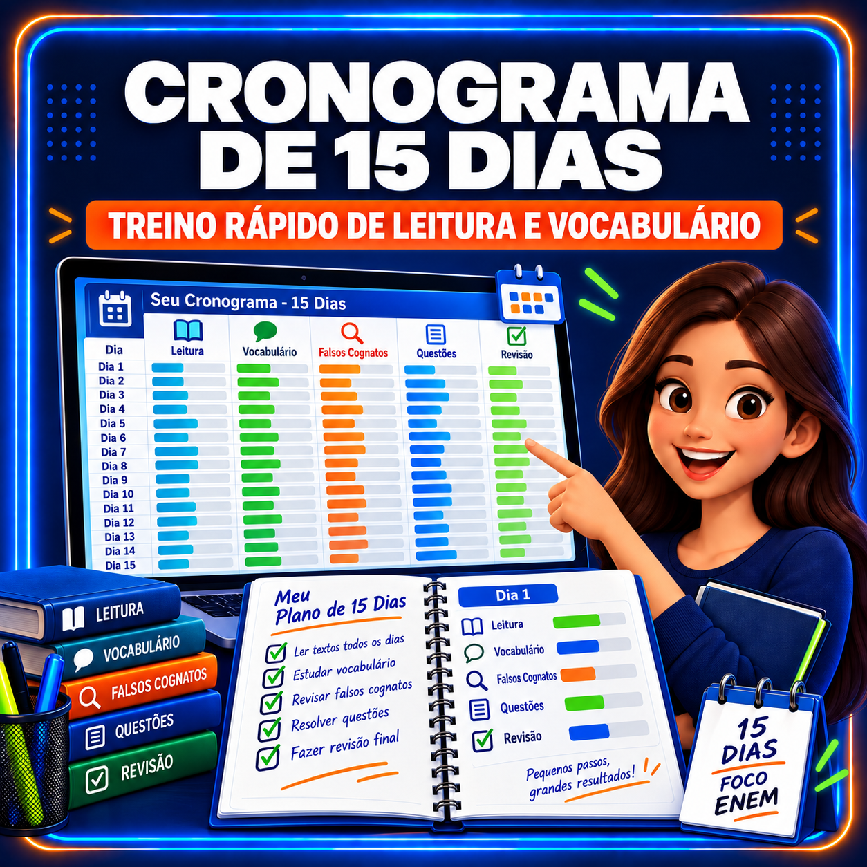 Bônus 3 - Cronograma Reta Final Inglês e Espanhol ENEM